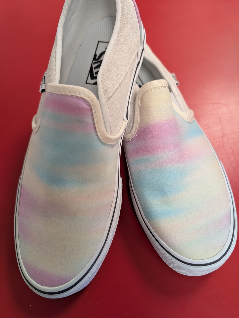 Vans Slip-On Pastel Tie-Dye Canvas Sneakers - Pink Blue Cream